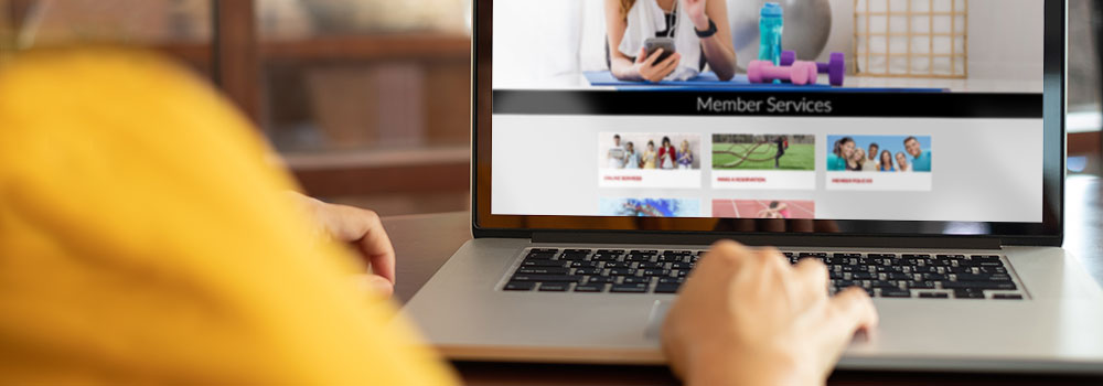 Laptop showing AR membership services page