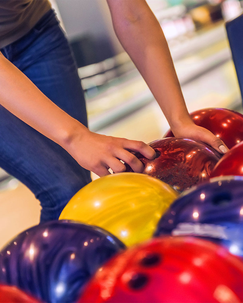 Picking up a bowling ball